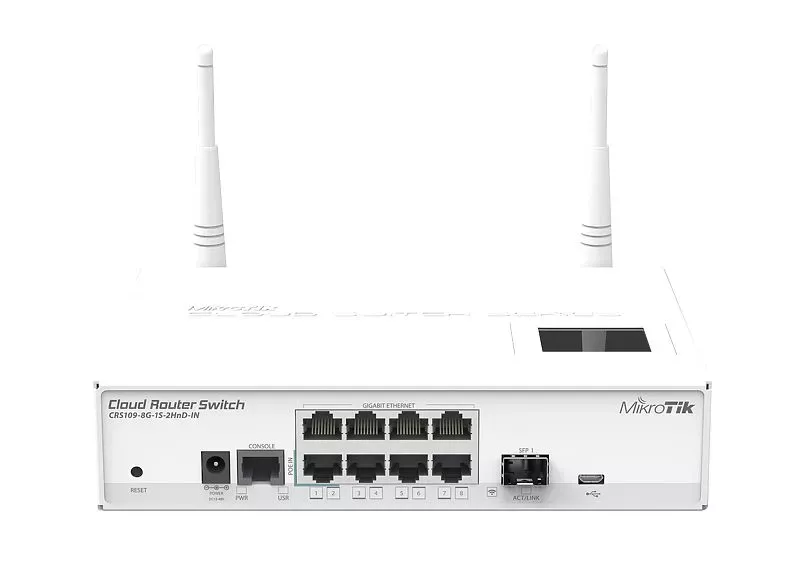 CLOUD ROUTER SWITCH*CAPA 3 *8 GIGA*1 SFP, MODELO: CRS109-8G-1S-2HND-IN, SKU: PA0017, MARCA: MIKROTIK