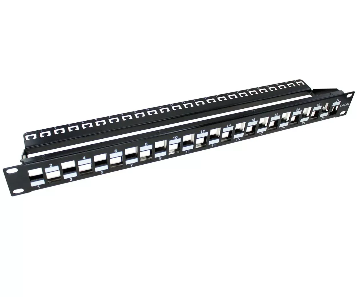 CAT 6A STAGGERED TYPE PATCH PANEL, MODELO: KSNT-24ABL-C6A, SKU: JQ0072, MARCA: KUWES